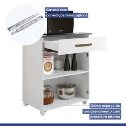 Balcão de Cozinha 2 Portas 1 Gaveta Girassol  - 6