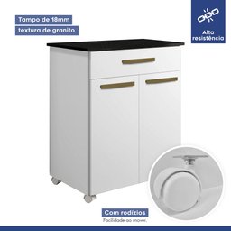 Balcão de Cozinha 2 Portas 1 Gaveta Girassol  - 4