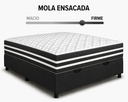Ver imagem 2 de Kit Cama Box Baú Casal 138x188 cm + Colchão Molas Ensacada Casal 24 cm Preto Suede