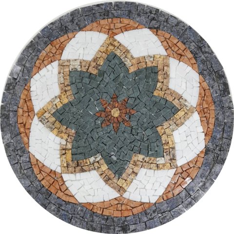 Mandala Indiana Piso Mosaico Ii 120cm