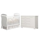 Ver imagem 1 de Berço Americano Danny com Cômoda Infantil Zaki em MDF Branco Acetinado