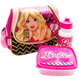 Lancheira Térmica Infantil Barbie 17z Com Potinhos Sestini - 1