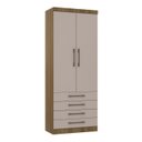 Ver imagem 2 de Guarda Roupa Modulado de Solteiro Paris Avelã Cinammon 5 Peças - Luciane Paris Avelã Cinammon