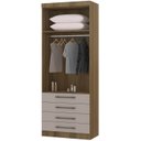 Ver imagem 3 de Guarda Roupa Modulado de Solteiro Paris Avelã Cinammon 5 Peças - Luciane Paris Avelã Cinammon