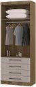 Ver imagem 3 de Guarda Roupa Modulado de Solteiro Paris Avelã Cinammon 5 Peças - Luciane Paris Avelã Cinammon