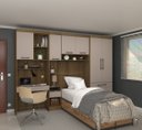 Ver imagem 1 de Guarda Roupa Modulado de Solteiro Paris Avelã Cinammon 5 Peças - Luciane Paris Avelã Cinammon