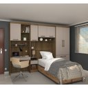 Ver imagem 1 de Guarda Roupa Modulado de Solteiro Paris Avelã Cinammon 5 Peças - Luciane Paris Avelã Cinammon