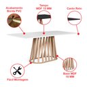 Ver imagem 2 de Mesa de Jantar Retangular 6 Lugares 160x90cm Gabi Branco/Jade - Straub Web