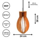 Ver imagem 3 de Luminária Teto tipo Pendente RUBI MDF - Completa - Cor: Marrom