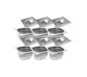 Ver imagem 2 de Conj 6 Cubas Gastronômicas em Inox Gn 1/6x100 Mm 1,5 Litros + 6 Tampas 1/6 em Inox Tradicional sem a