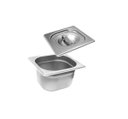 Ver imagem 1 de Conj 6 Cubas Gastronômicas em Inox Gn 1/6x100 Mm 1,5 Litros + 6 Tampas 1/6 em Inox Tradicional sem a