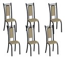 Ver imagem 1 de Kit 6 Cadeiras Paris Corino Creme Tubo Martelado