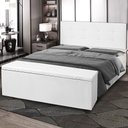 Ver imagem 6 de Kit Painel e Calçadeira Baú Casal 1,40m Berlim Corano Branco - Pallazio