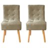 Kit 2 Cadeiras Poltrona Sala de Jantar Penteadeira Reforçada Decorativa Liz Suede Capuccino - 1