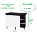 Ver imagem 3 de Gabinete Para Pia de 1.20 Metro balcão 100% MDF com Puxador em Alumínio inteiro chapa de 15mm ultima