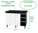 Ver imagem 3 de Gabinete Para Pia de 1.20 Metro balcão 100% MDF com Puxador em Alumínio inteiro chapa de 15mm ultima