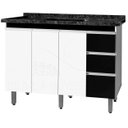 Ver imagem 1 de Gabinete Para Pia de 1.20 Metro balcão 100% MDF com Puxador em Alumínio inteiro chapa de 15mm ultima