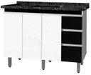 Ver imagem 1 de Gabinete Para Pia de 1.20 Metro balcão 100% MDF com Puxador em Alumínio inteiro chapa de 15mm ultima