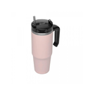 Ver imagem 2 de Caneca Térmica Parede Dupla Slimterm com Base Ergonômica e Canudo Rosa 890ml - Wolff