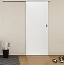 Ver imagem 1 de Kit Porta de Correr Colmeia Eucaplac Branco Somad 210 x 82 Trilho Alumínio Branco