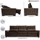 Ver imagem 2 de Sofá Retrátil e Reclinável 4,15m Cama inBox Big Star com SoftGel D40 Velupluma Café