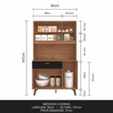 Ver imagem 3 de Armário Kit de Cozinha Emily Retro 5 Portas Carvalho/preto - Móveis Arapongas