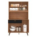 Ver imagem 2 de Armário Kit de Cozinha Emily Retro 5 Portas Carvalho/preto - Móveis Arapongas