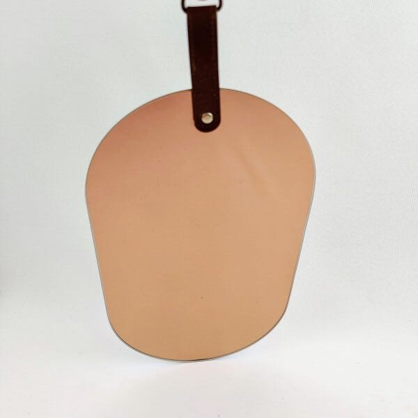 Espelho Decorativo Vidro Cobre Oval 37x18cm com Alça - 4