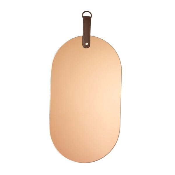 Espelho Decorativo Vidro Cobre Oval 37x18cm com Alça - 2