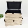 Caixa Baú De Madeira Decorativa 40/34cm Decoração Kit 2pc - 6