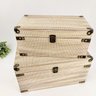 Caixa Baú De Madeira Decorativa 40/34cm Decoração Kit 2pc - 3