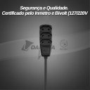 Ver imagem 4 de Extensão Elétrica 3 Metros 3 Tomadas 10A 250V Bivolt 2 Pinos Padrão 2500W Fio Paralelo 0,75mm² Certi