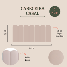 Cabeceira Casal Modulada Nuvem Cama Box Corino Marfim - 2
