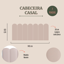 Ver imagem 2 de Cabeceira Casal Modulada Nuvem Cama Box Corino Marfim