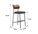 Ver imagem 5 de Conjunto 2 Banquetas Alta com Encosto Balcão Bar Cozinha Gourmet Linho Grafite/whisky - Mobili