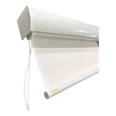 Cortina Rolo Blackout 0% Janelas 1,40 L X 1,40 a com Bando:esquerdo/branco