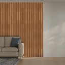 Ver imagem 1 de Painel Placa Ripado 44x11cm Colante Kit C/10 Painéis em Mdf:ripado Freijó (caramelo)