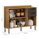 Ver imagem 3 de Balcão 3 Portas 2 Gavetas Valencia - Carvalho/grafite