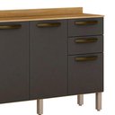 Ver imagem 4 de Balcão 3 Portas 2 Gavetas Valencia - Carvalho/grafite