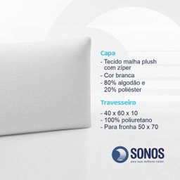 Kit Travesseiro Infantil Puro Visco Baixo Sonos 2 Unidades - 6