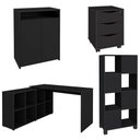 Ver imagem 1 de Conjunto Escritório Home Office 4 Peças Side A06 Preto - Mpozenato