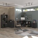Ver imagem 2 de Conjunto Escritório Home Office 4 Peças Side A06 Preto - Mpozenato
