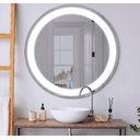Ver imagem 1 de Espelho 4mm Banheiro Led 3 Cores Frio Neutro e Quente 90 Redondo Bivolt Grande 90cm