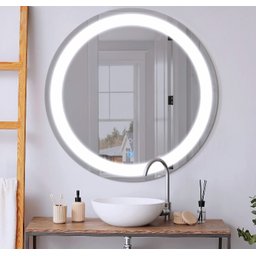 Espelho Banheiro Led 3 Cores Frio Neutro e Quente 90 Redondo Bivolt Grande 90cm - 1