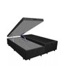 Base Box Baú Casal Luxo Blindado Bipartido Nk Camas Suede Preto 49x138x188 - 1