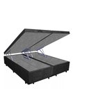 Ver imagem 4 de Base Box Baú Casal Luxo Blindado Bipartido Nk Camas Suede Preto 49x138x188