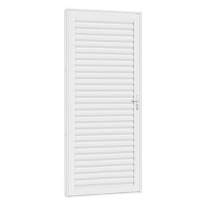 Porta de Aço Laminada Light 81x215 R50 Abertura Esquerda Branco