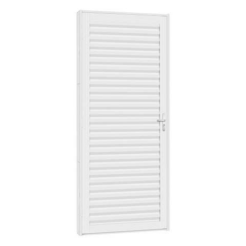 Porta de Aço Laminada Light 81x215 R50 Abertura Esquerda Branco
