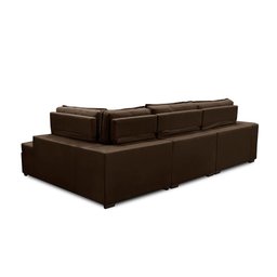 Sofá de Canto Retrátil e Reclinável com Molas LD 3,00x2,00m Viviane Suede Marrom Madelina Decor - 5