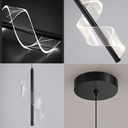 Ver imagem 4 de Luminária Pendente 5 Watts Led 3 Cores Acrílico Metal Lustre Teto Gimpo Kjdd-l-013:preto